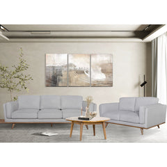 Petalsoft 2 Seater Sofa Fabric Uplholstered Lounge Couch - Grey.