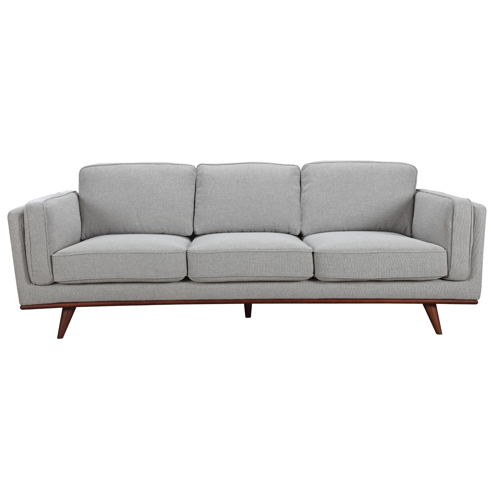 Petalsoft 3 Seater Sofa Fabric Uplholstered Lounge Couch - Grey.