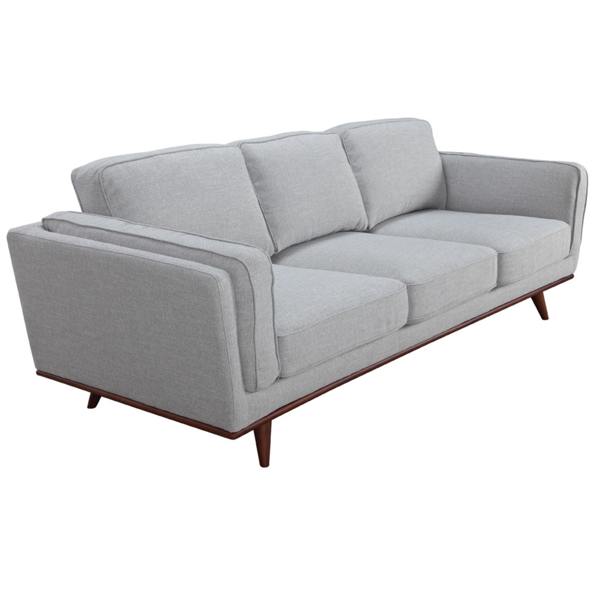 Petalsoft 3 Seater Sofa Fabric Uplholstered Lounge Couch - Grey.