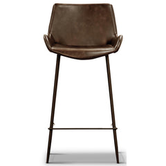 Brando  Set of 6 PU Leather Upholstered Bar Chair Metal Leg Stool - Brown