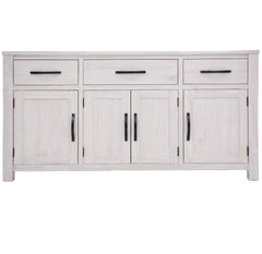 Foxglove Buffet Table 158cm 4 Door 3 Drawer Solid Mt Ash Timber Wood - White