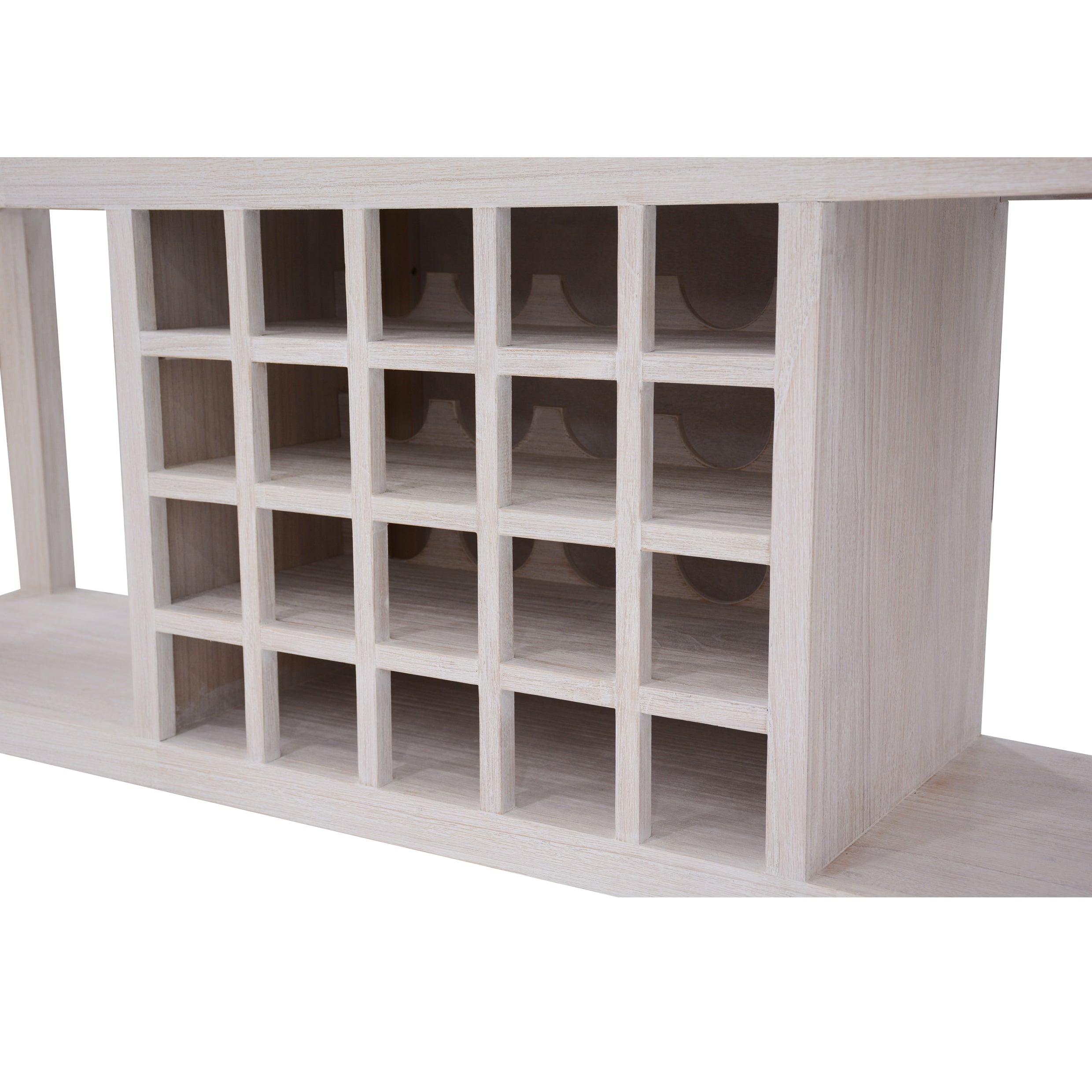 Foxglove Sideboard Buffet Wine Cabinet Bar Bottle Wooden Storage Rack - White