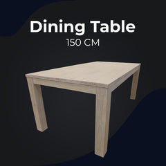 Foxglove Dining Table 150cm Solid Mt Ash Wood Home Dinner Furniture - White