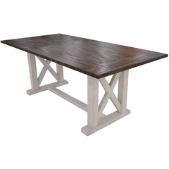 Erica Dining Table 200cm Solid Acacia Timber Wood Hampton Furniture Brown White