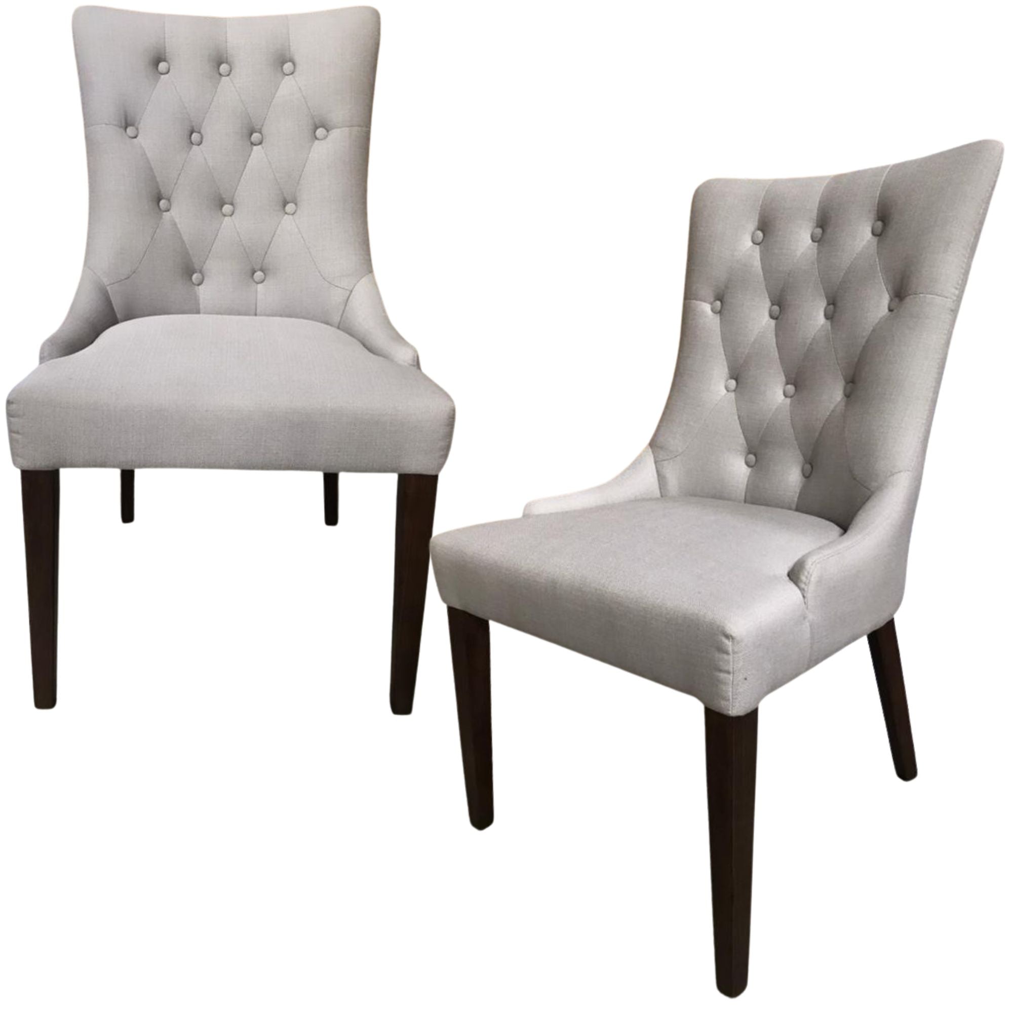 Florence  Set of 2 Fabric Dining Chair French Provincial Solid Timber Wood