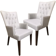 Florence  Set of 2 Carver Fabric Dining Chair French Provincial Solid Timber
