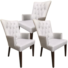 Florence  Set of 3 Carver Fabric Dining Chair French Provincial Solid Timber