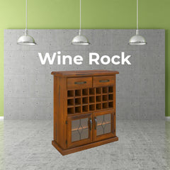 Umber Sideboard Buffet Wine Cabinet Bar Bottle Wooden Storage Rack - Dark Brown