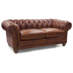 Sonny 2.5 Seater Genuine Leather Sofa Chestfield Lounge Couch - Butterscotch.