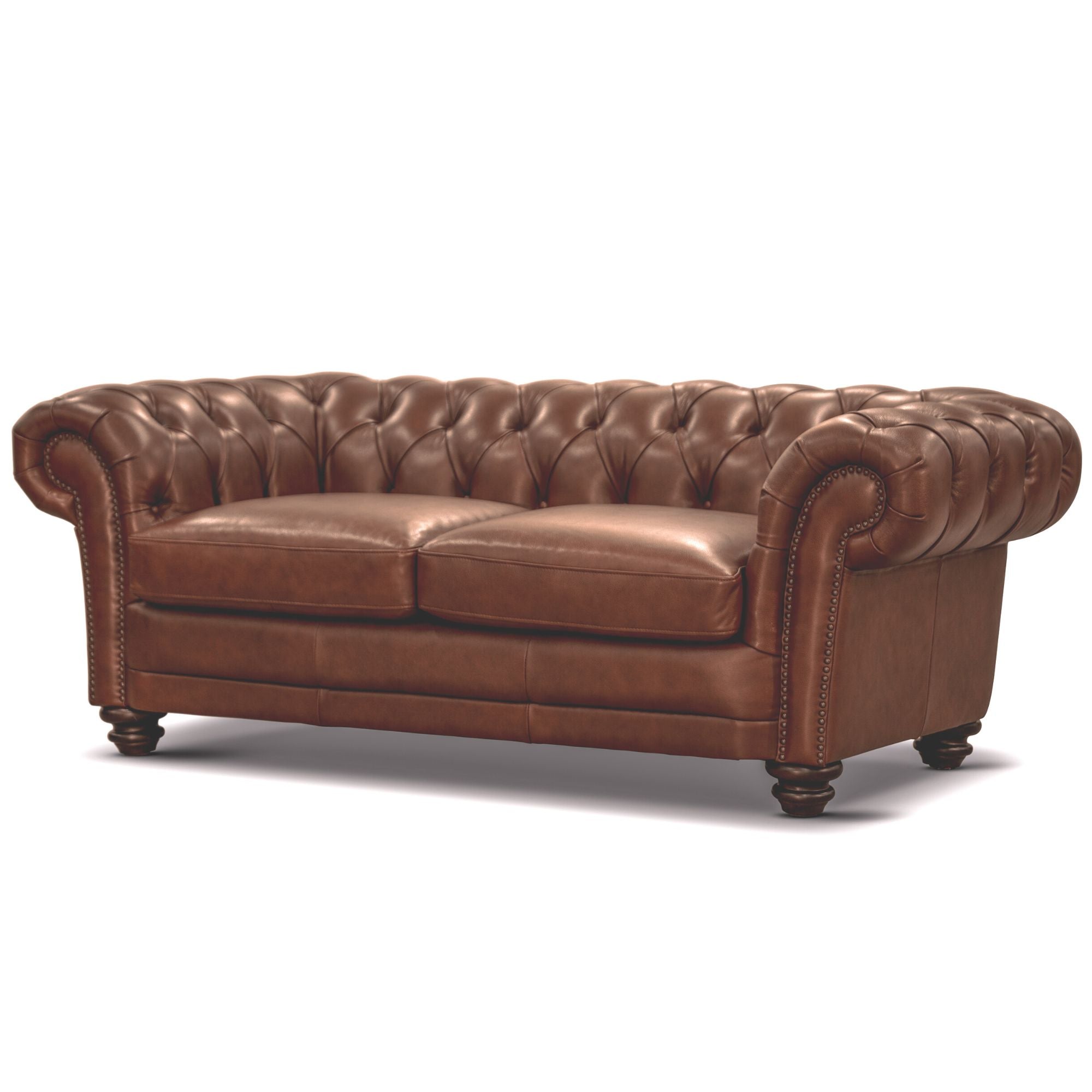 Sonny 2.5 Seater Genuine Leather Sofa Chestfield Lounge Couch - Butterscotch.