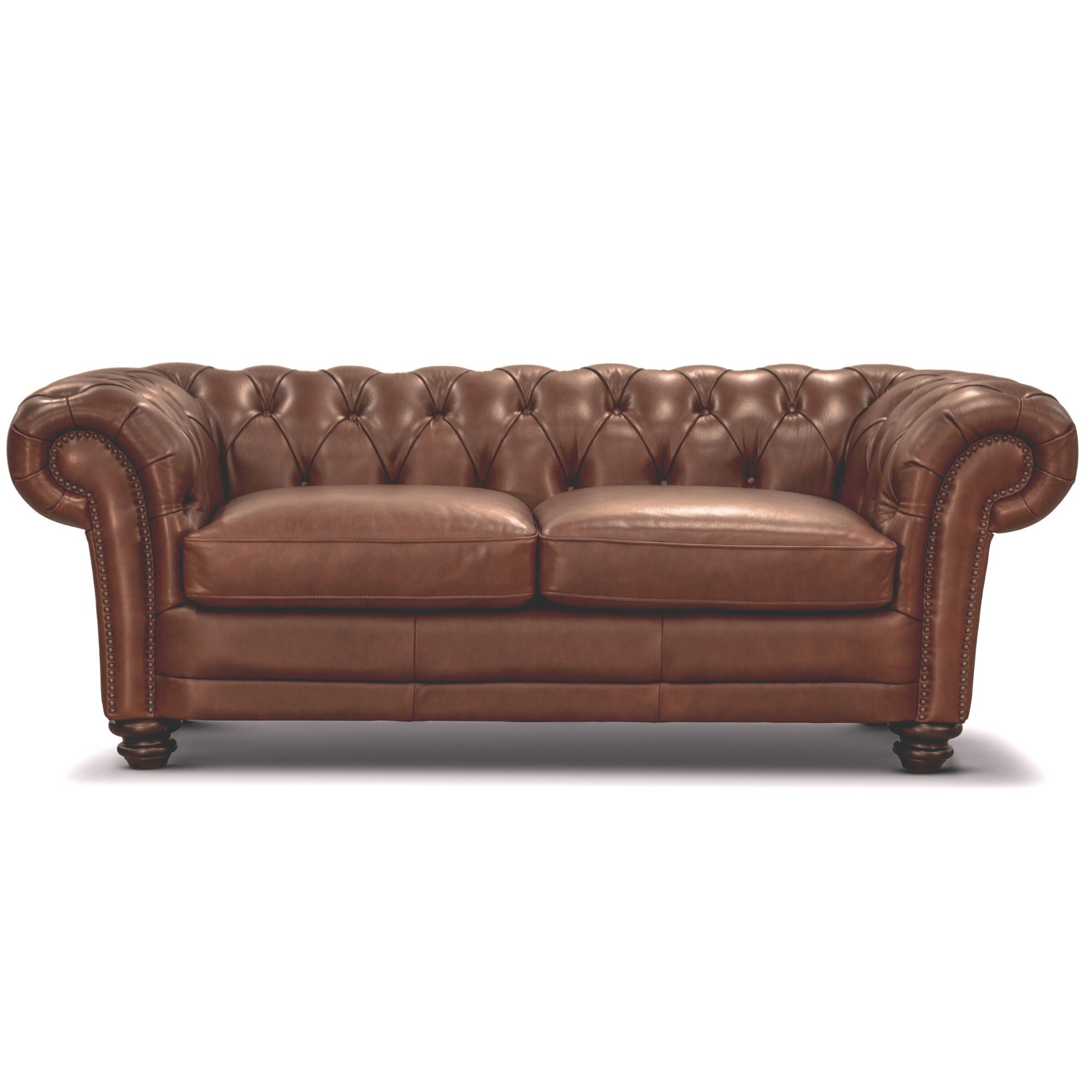 Sonny 2.5+1 Seater Genuine Leather Sofa Chestfield Lounge Couch - Butterscotch.