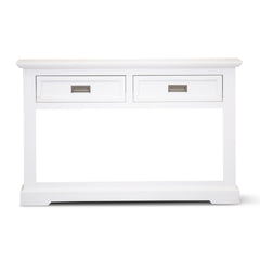 Laelia Console Hallway Entry Table 125cm Solid Acacia Timber Wood Coastal -White