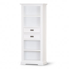 Laelia Bookshelf Bookcase 4 Tier Solid Acacia Wood Coastal Furniture - White