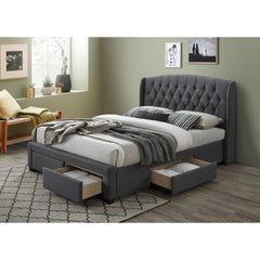 Honeydew Queen Size Bed Frame Timber Mattress Base With Storage Drawers - Grey