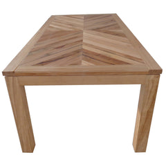 Rosemallow Dining Table 180cm 6 Seater Parquet Top Solid Messmate Timber Wood
