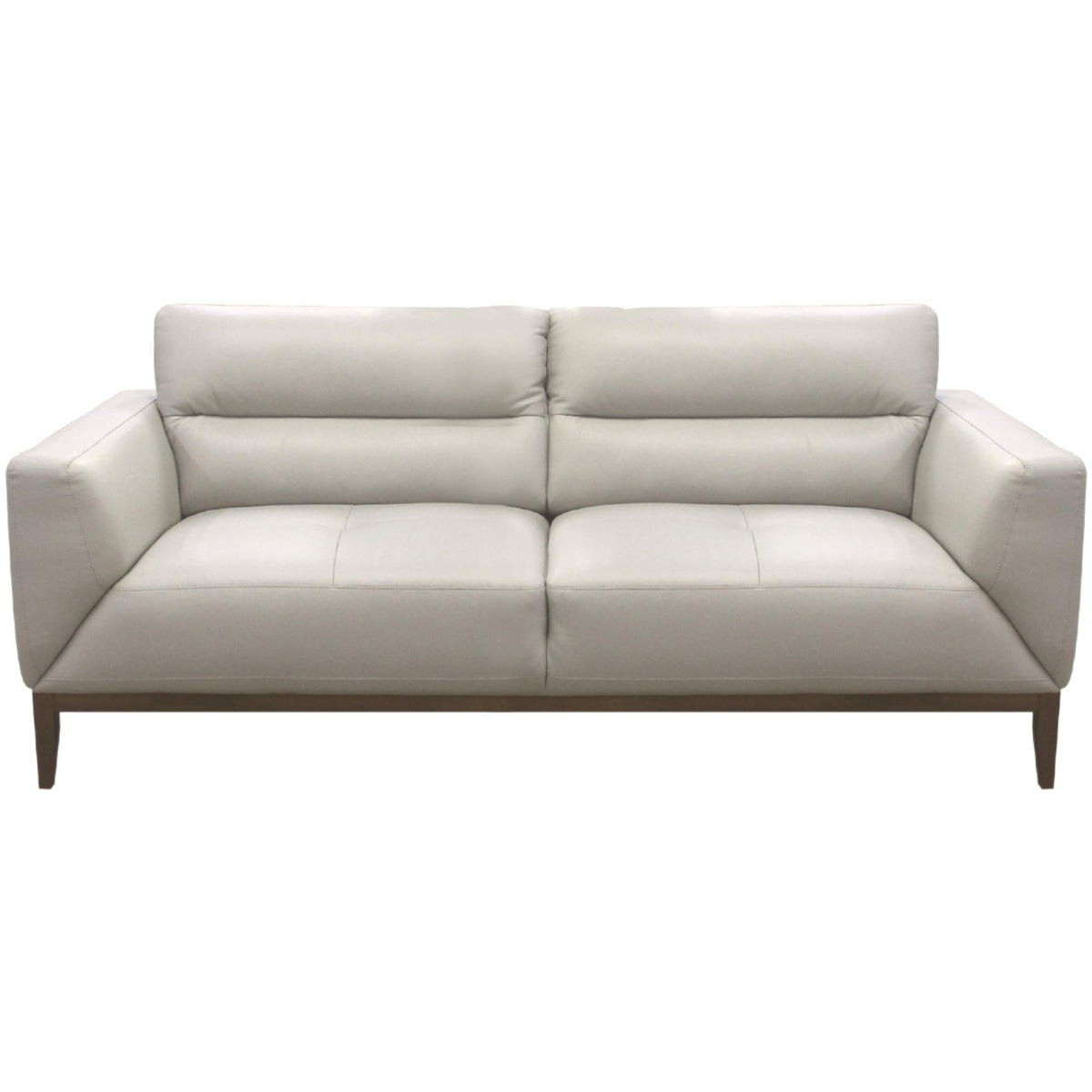 Downy  Genuine Leather Sofa 3 Seater Upholstered Lounge Couch - Silver.