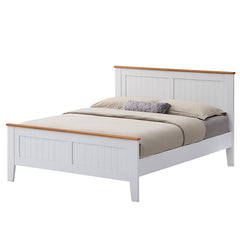 Lobelia 4pc Queen Bed Suite Bedside Tallboy Bedroom Furniture Package - White