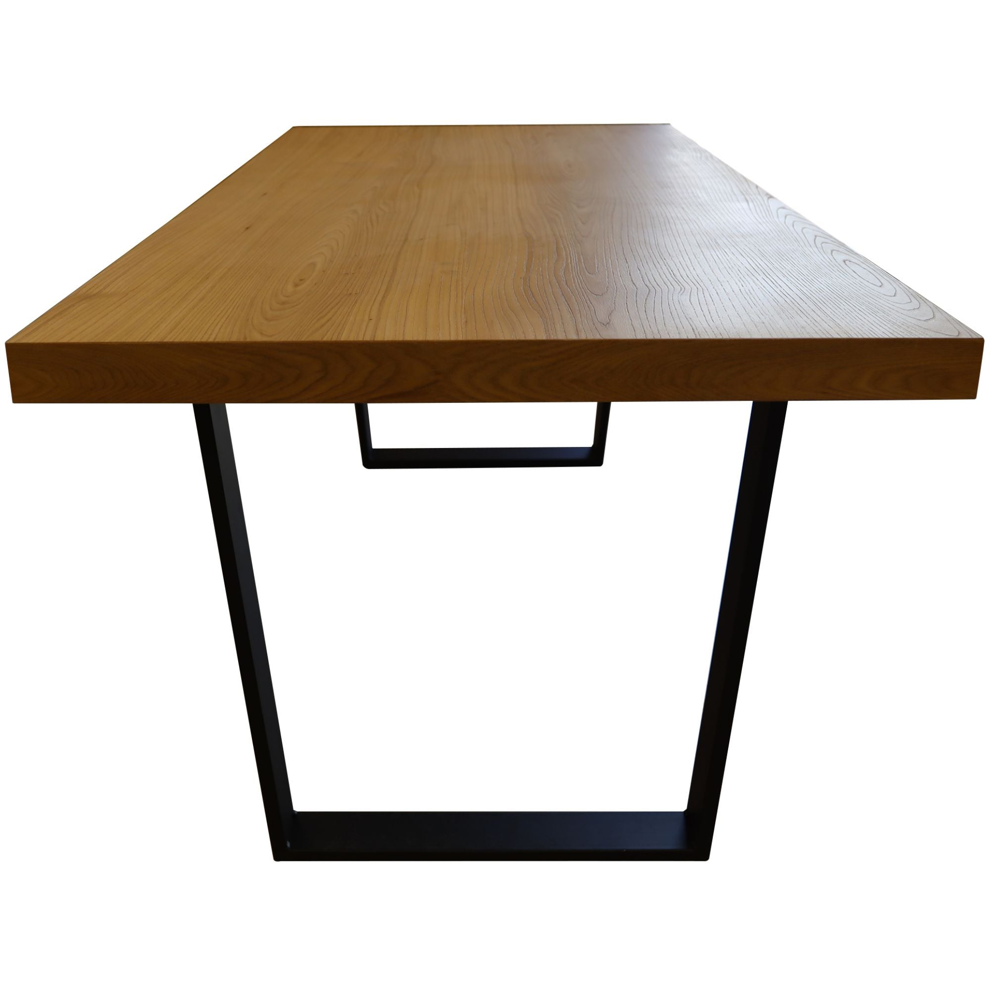 Petunia  Dining Table 180cm Elm Timber Wood Black Metal Leg - Natural