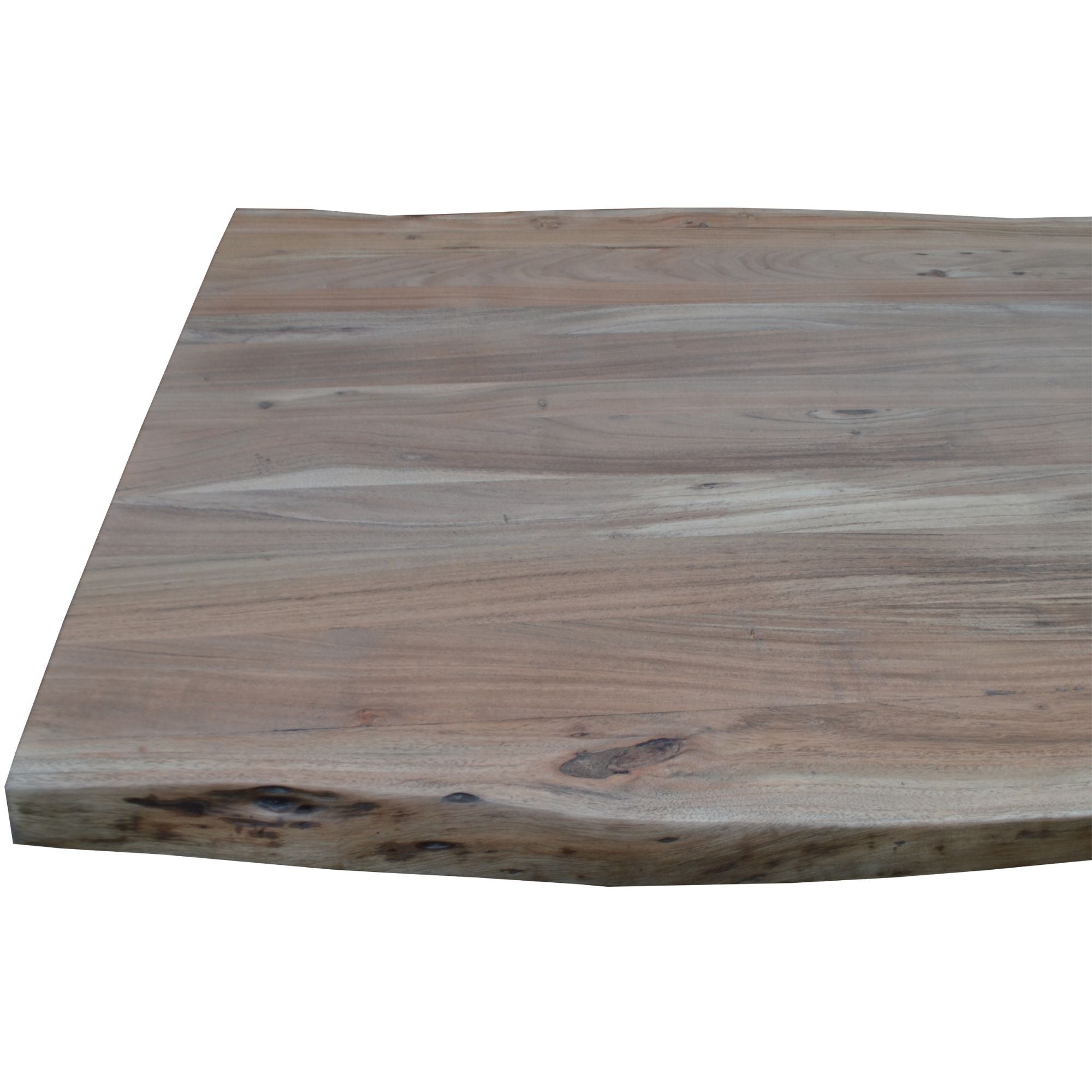 Lantana Dining Table 210cm Live Edge Solid Acacia Timber Wood Metal Leg -Natural