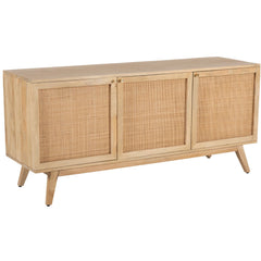 Olearia  Buffet Table 150cm 3 Door Solid Mango Wood Storage Cabinet Natural