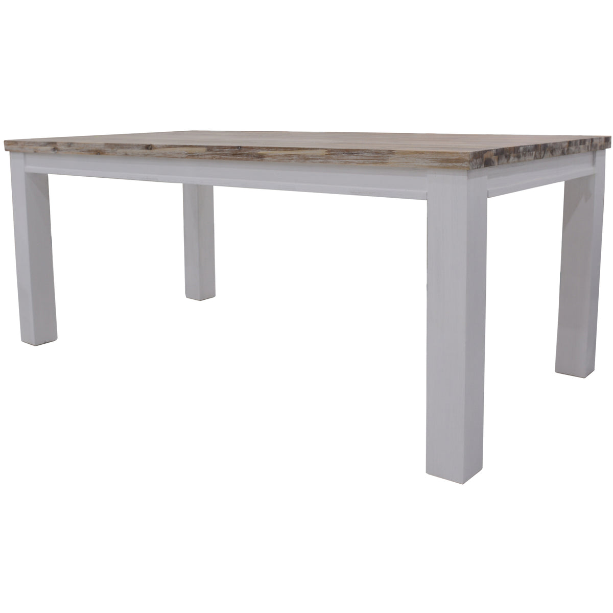 Plumeria Dining Table 190cm Solid Acacia Wood Home Dinner Furniture -White Brush