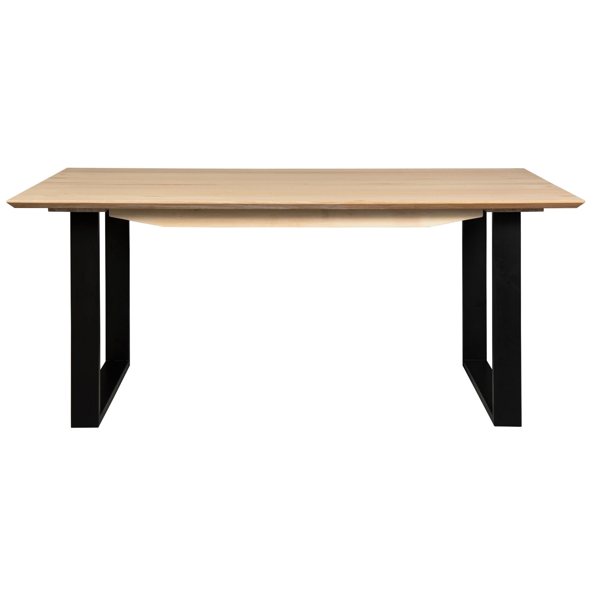 Aconite Dining Table 210cm Solid Messmate Timber Wood Black Metal Leg - Natural