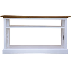 Beechworth Console Hallway Entry Table 140cm Solid Pine Wood Hampton - Grey