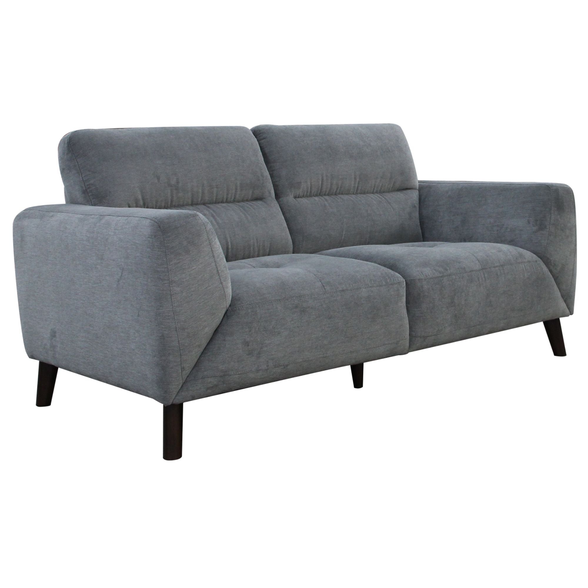 Monarch 2 Seater Sofa Fabric Uplholstered Lounge Couch - Charcoal.