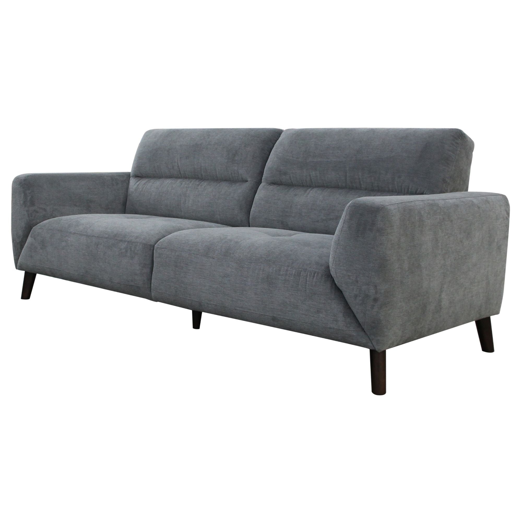 Monarch 2pc 2 + 3 Seater Sofa Set Fabric Uplholstered Lounge Couch - Charcoal