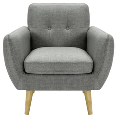 Dane Single Seater Fabric Upholstered Sofa Armchair Set of 2 - Mid Grey.