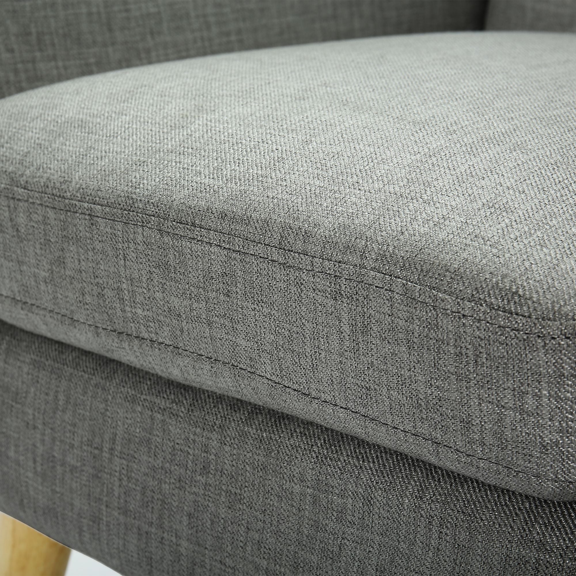 Dane Single Seater Fabric Upholstered Sofa Armchair Set of 2 - Mid Grey.