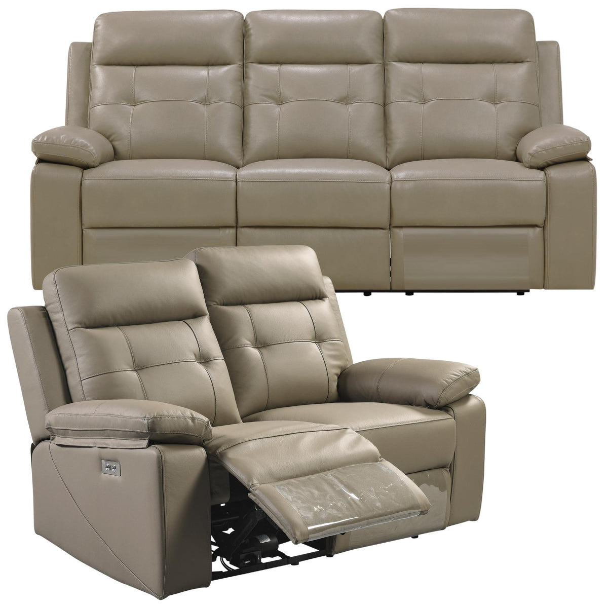 Kingsman 3 + 2 Seater Electric Recliner Sofa Genuine Leather Home Theater Lounge