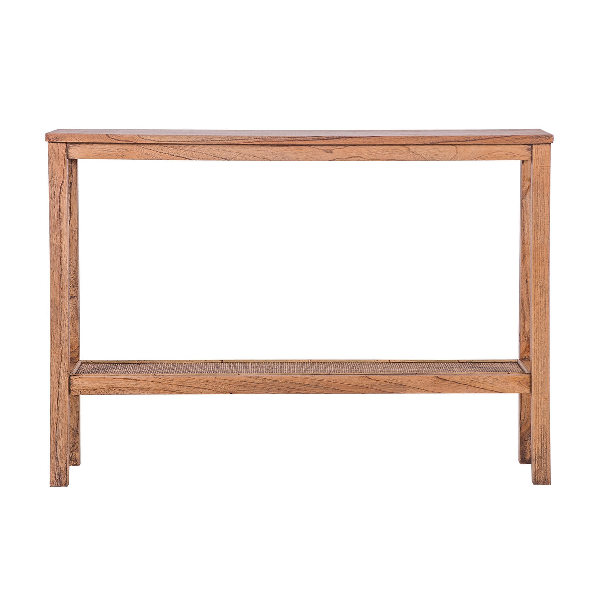 Jasmine Console Hallway Entry Table 110cm Mindi Timber Wood Rattan  - Brown