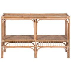 Earthy 120cm Rattan Cane Console Entry Entrance Hallway Table - Natural