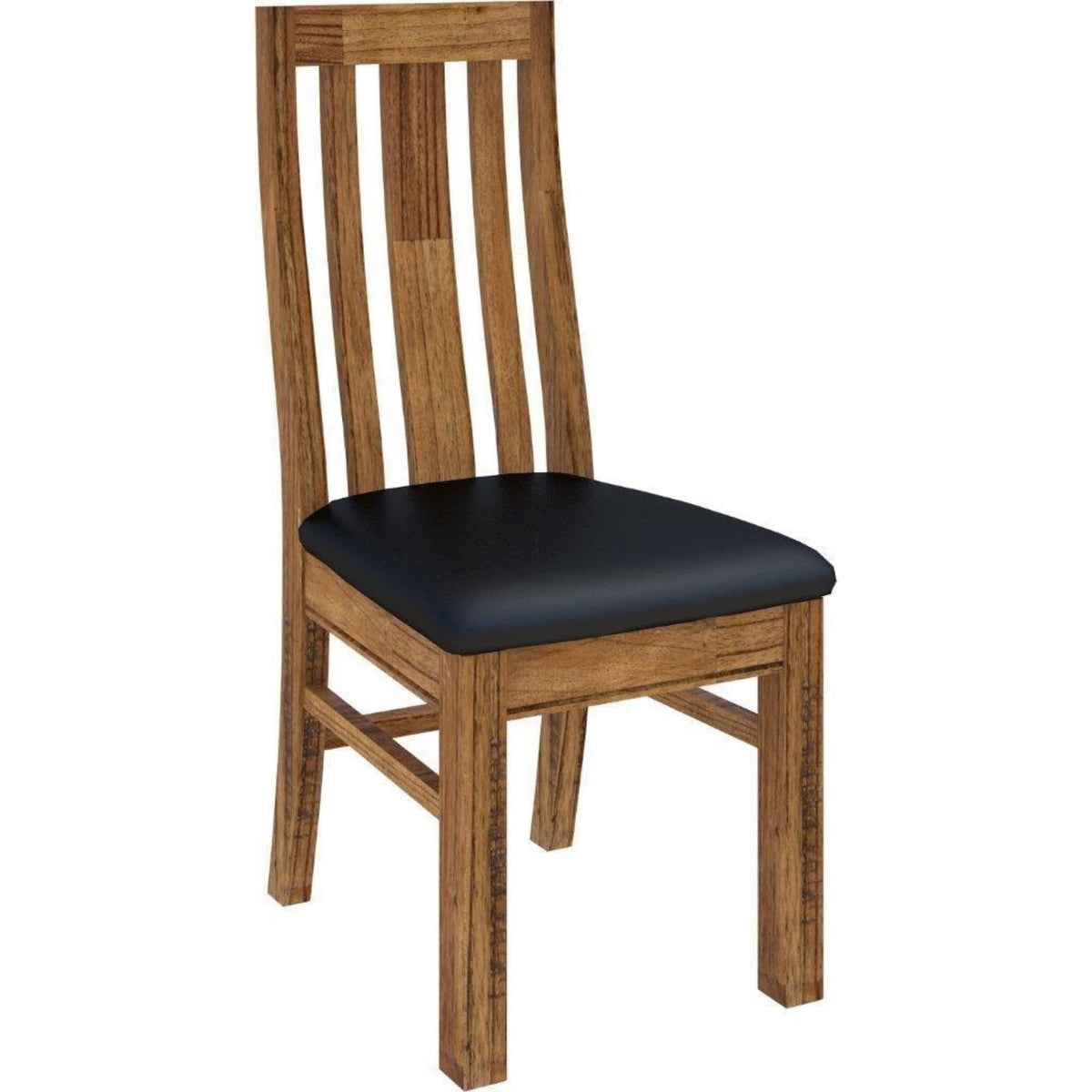 Birdsville PU Seat Dining Chair Set of 2 Solid Ash Wood Dining Furniture -Brown
