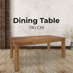 Birdsville Dining Table 190cm Solid Mt Ash Wood Home Dinner Furniture - Brown
