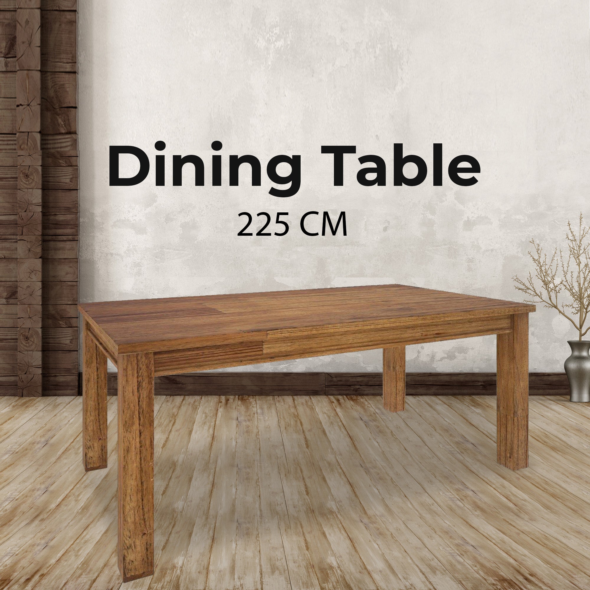 Birdsville Dining Table 225cm Solid Mt Ash Wood Home Dinner Furniture - Brown