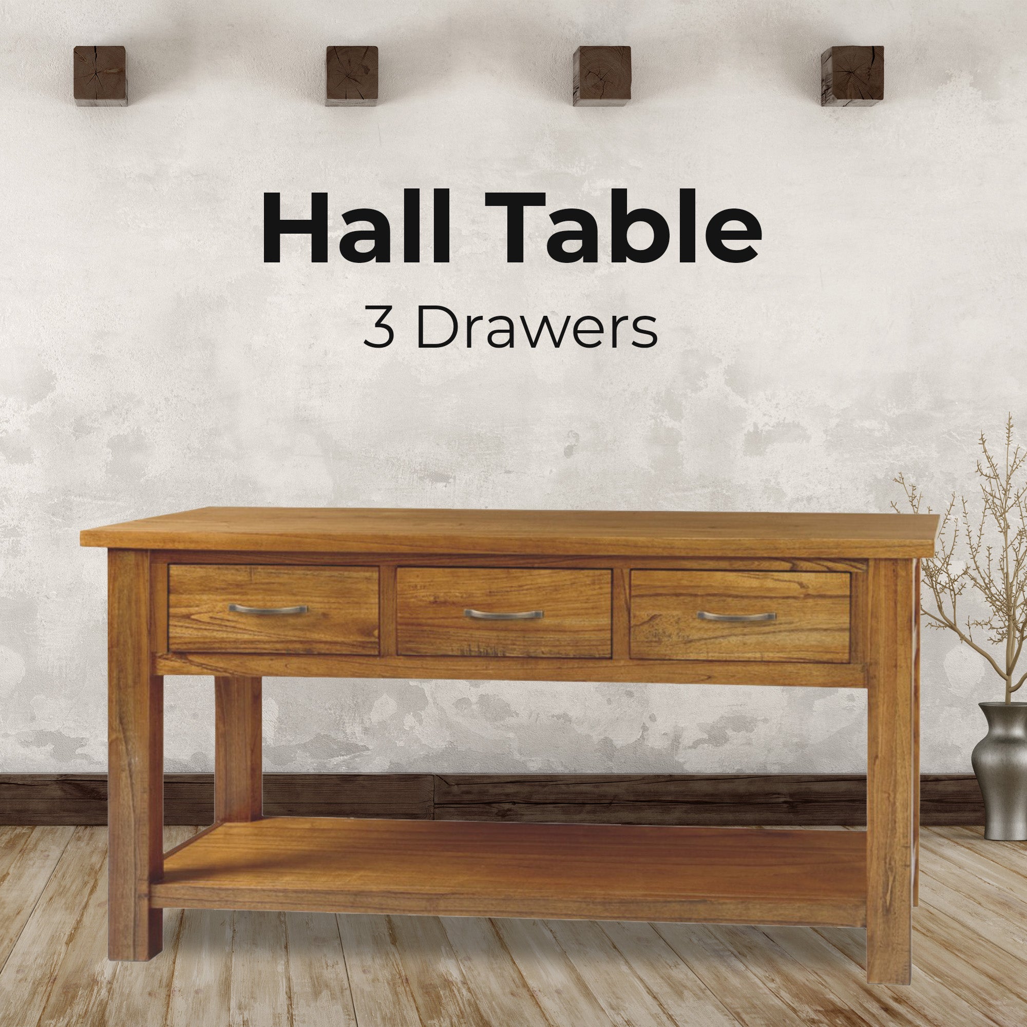 Birdsville Console Hallway Entry Table 156cm Solid Mt Ash Timber Wood - Brown