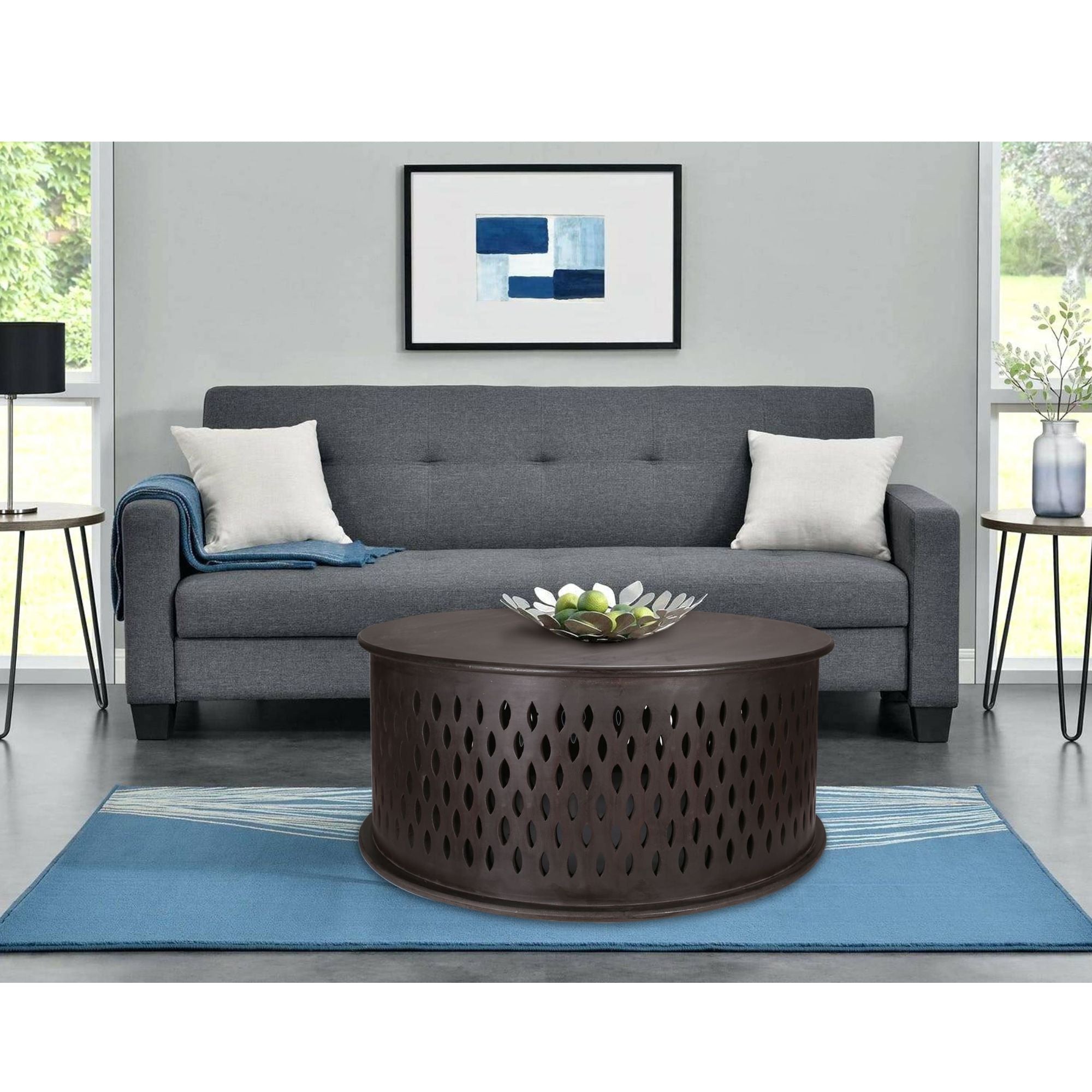 Pansy  Wooden Round 80cm Coffee Table - Brown