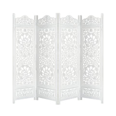 Koch 4 Panel Room Divider Screen Privacy Shoji Timber Wood Stand - White