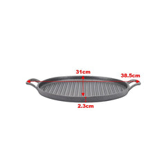 30cm Round Cast Iron Griddle Plate, BBQ Pan Cooking Griddle Grill for StoveF, Oven