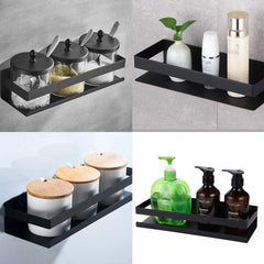 Black Bathroom Shower Shelf Kitchen Rack Storage Shelves Shampoo Holder Organizer