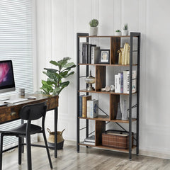 VASAGLE 4 Tier Bookshelf with Compartments