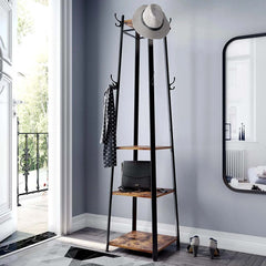 VASAGLE Coat Rack with 3 Shelves