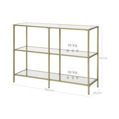 VASAGLE Sofa Console Table with 3 Shelves