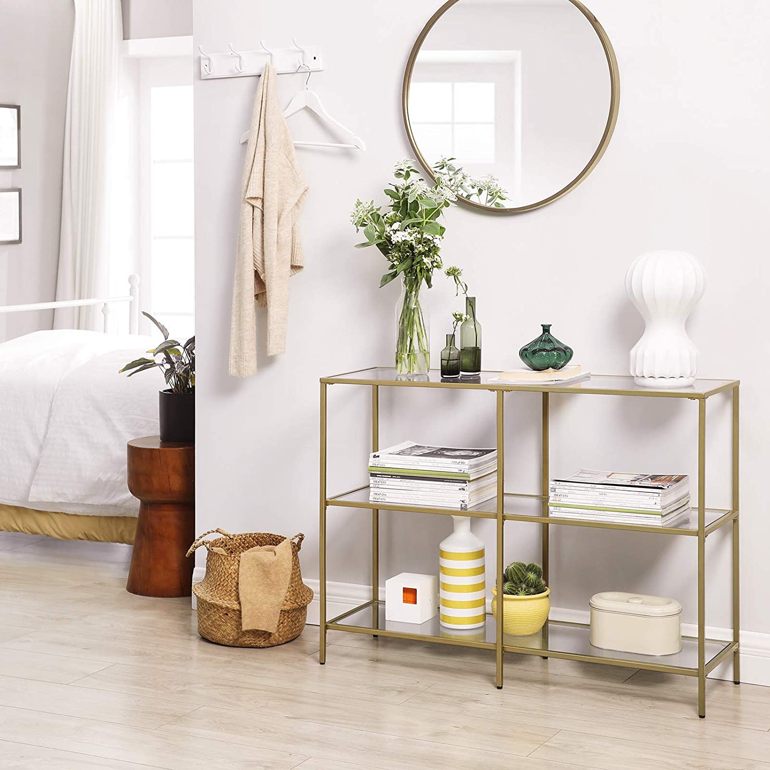 VASAGLE Sofa Console Table with 3 Shelves