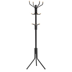 SONGMICS Metal Coat Rack 182 cm Tall Hall Tree Black