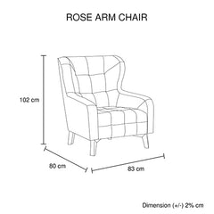 Armchair High back Lounge Accent Chair Designer Printed Fabric with Wooden Leg.