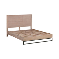 3 Pieces Bedroom Suite made in Solid Wood Acacia Veneered King Size Oak Colour Bed, Bedside Table