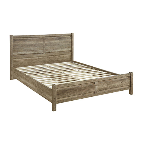 Queen Size Bed Frame Natural Wood like MDF in Oak Colour